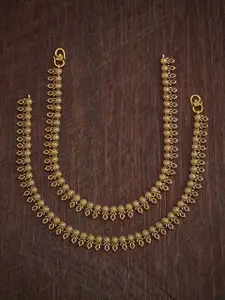 Kushal's Fashion Jewellery Gold-Plated Copper Antique Anklet