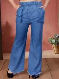 BAESD Girls Comfort Flared High-Rise Slash Knee Stretchable Jeans