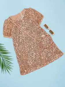 Pantaloons Junior Girls Solid Embellished A-Line Dress