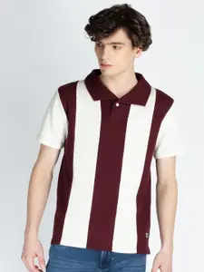 Status Quo Men Colourblocked Polo Collar Cotton T-shirt