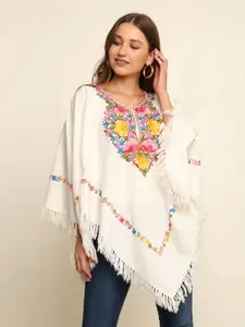 CRAFTBAZAR Women Embroidered Poncho with Embroidered Detail