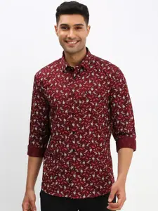 Allen Solly Men Spread Collar Floral Printed Cotton Slim Fit Casual Shirt