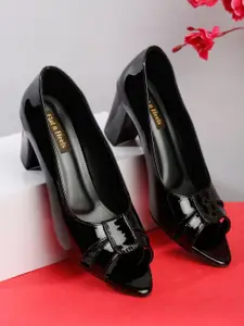 Flat n Heels Block Pumps with Bows