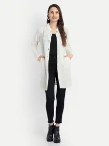 HAUTEMODA Women Solid Round Neck Longline Sweater Vest