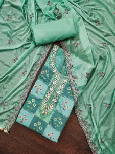 Ishin Floral Embroidered Sequinned Unstitched Dress Material