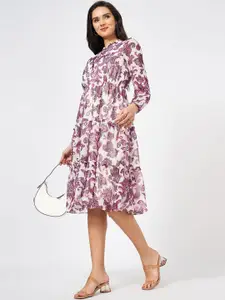 Honey by Pantaloons Women Floral Printed Tie-Up Neck A-Line Dress