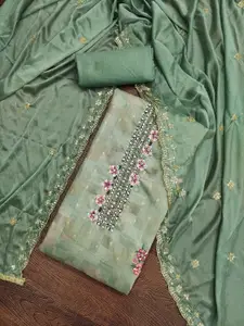 Ishin Beads & Stones Unstitched Dress Material