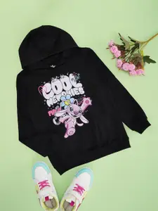 Pantaloons Junior Girls Graphic Printed Hooded Pure Cotton Sweatshirt