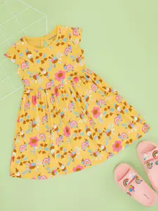 Pantaloons Junior Girls Printed Cotton Fit & Flare Dress