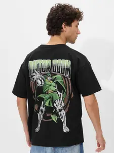 The Souled Store Men Graphic Printed Round Neck Cotton Oversized T-shirt