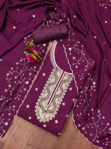 Ishin Ethnic Motifs Embroidered Sequinned Unstitched Dress Material