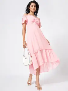 Honey by Pantaloons Women Solid Shoulder Straps Flared Sleeve A-Line Dress