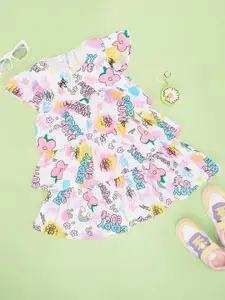 Pantaloons Junior Floral Print Flutter Sleeve Fit & Flare Dress