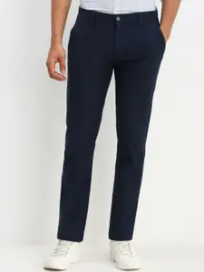 Allen Solly Men Solid Mid-Rise Cotton Regular Fit Trousers