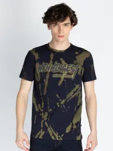 Status Quo Men Typography Printed Round Neck Pure Cotton T-shirt
