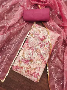 ASISA Ethnic Motifs Printed Beads and Stones Unstitched Dress Material