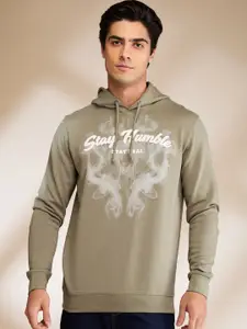 Being Human Men Typography Printed Cotton Hooded Sweatshirts