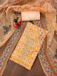 Ishin Embroidered Organza Unstitched Dress Material