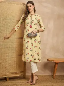 all about you BHALVAV EXPORT Women Floral Printed Straight Kurtas