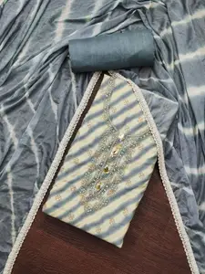 ASISA Floral Printed Beads and Stones Pure Cotton Unstitched Dress Material