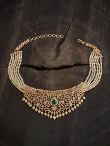 Kushal's Fashion Jewellery Gold-Plated Cubic Zirconia Necklace