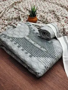 Ishin Floral Printed Pure Cotton Unstitched Dress Material