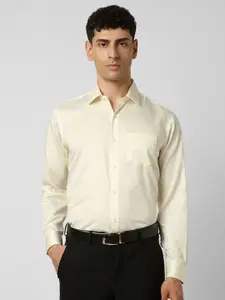 Van Heusen Men Spread Collar Solid Cotton Formal Shirt
