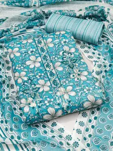 Ishin Floral Printed Pure Cotton Unstitched Dress Material