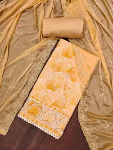 Ishin Floral Embroidered Sequinned Unstitched Dress Material