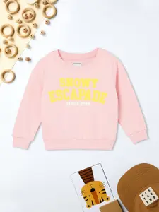 max Girls Typography Printed Sweatshirt