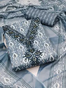 Ishin Floral Printed Pure Cotton Unstitched Dress Material