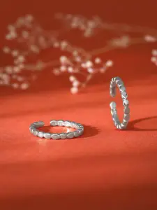 GIVA 925 Sterling Silver Rhodium-Plated Toe Rings