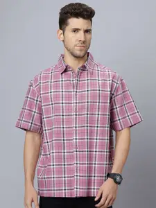 The Roadster Lifestyle Co. Men Windowpane Checked Cotton Relaxed Fit Casual Shirt