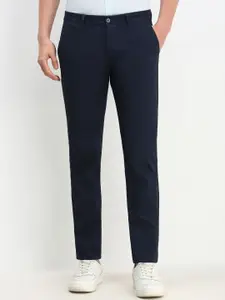 Allen Solly Men Solid Mid-Rise Regular Fit Trousers