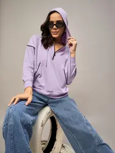 The Roadster Lifestyle Co Women Solid Hoodie Sweatshirt