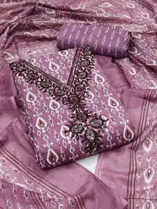 Ishin Floral Printed Pure Cotton Unstitched Dress Material