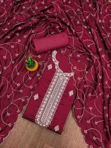 Ishin Floral Embroidered Unstitched Dress Material