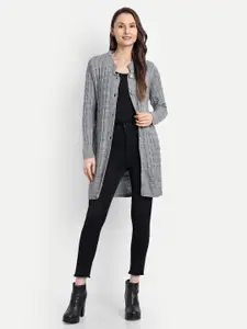 HAUTEMODA Women Solid Round Neck Longline Sweater Vest