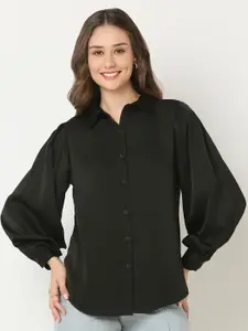 NOT SO PINK Women New Spread Collar Solid Casual Shirt