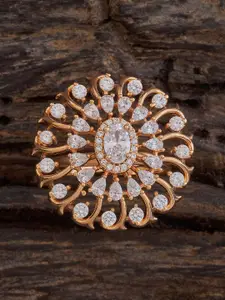 Kushal's Fashion Jewellery Embellished Bridal Gold-Plated Dome Shaped Jhumkas