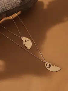 SOHI Gold Plated Layered Necklace