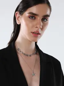 SOHI The Bahamas Silver Plated Layered Necklace