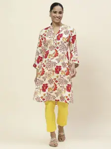 Lakshita Women Floral Printed V-Neck Straight Kurtas