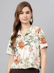 Latin Quarters Women Spread Collar Floral Printed Casual Shirt
