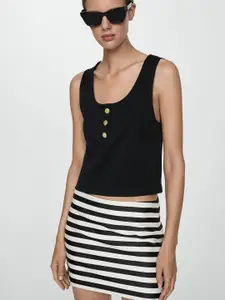 MANGO Striped Mini Straight Skirt