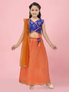 BAESD Girls Ethnic Motifs Printed Silk Ready to Wear Lehenga & Blouse With Dupatta