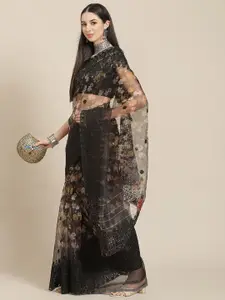 Anouk Floral Embroidered Net Saree