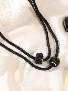 SOHI Onyx Studded Layered Necklace