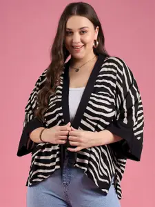 DressBerry Curve Striped Open Front Shrug