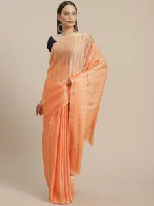 Anouk Checked Poly Chiffon Saree